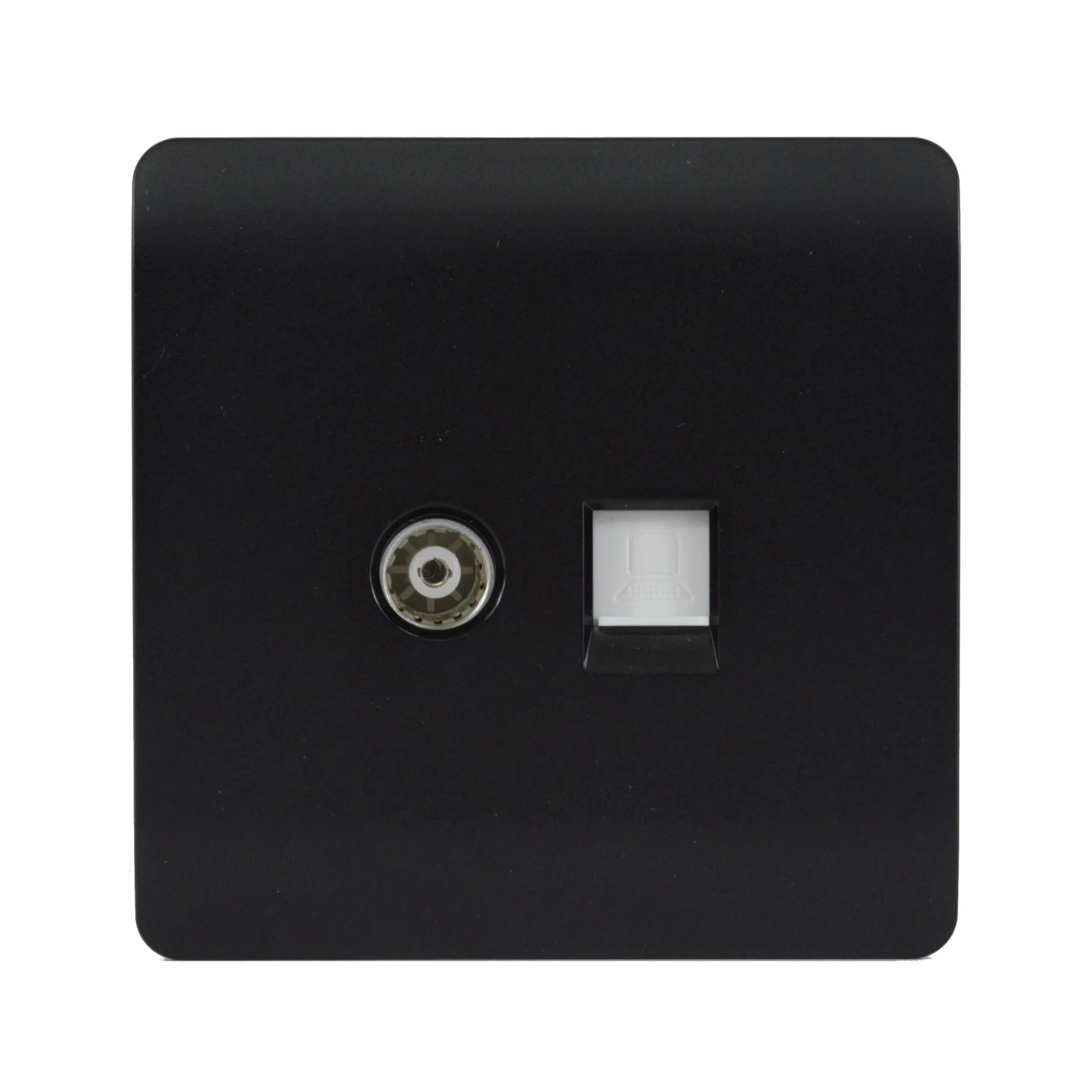 ART-TLP+TVMBK  TV Co-Axial & Telephone Matt Black